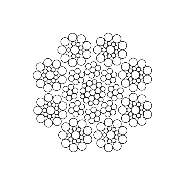 Cuerda de alambre de acero para máquina de tracción 8X19S-IWRC 