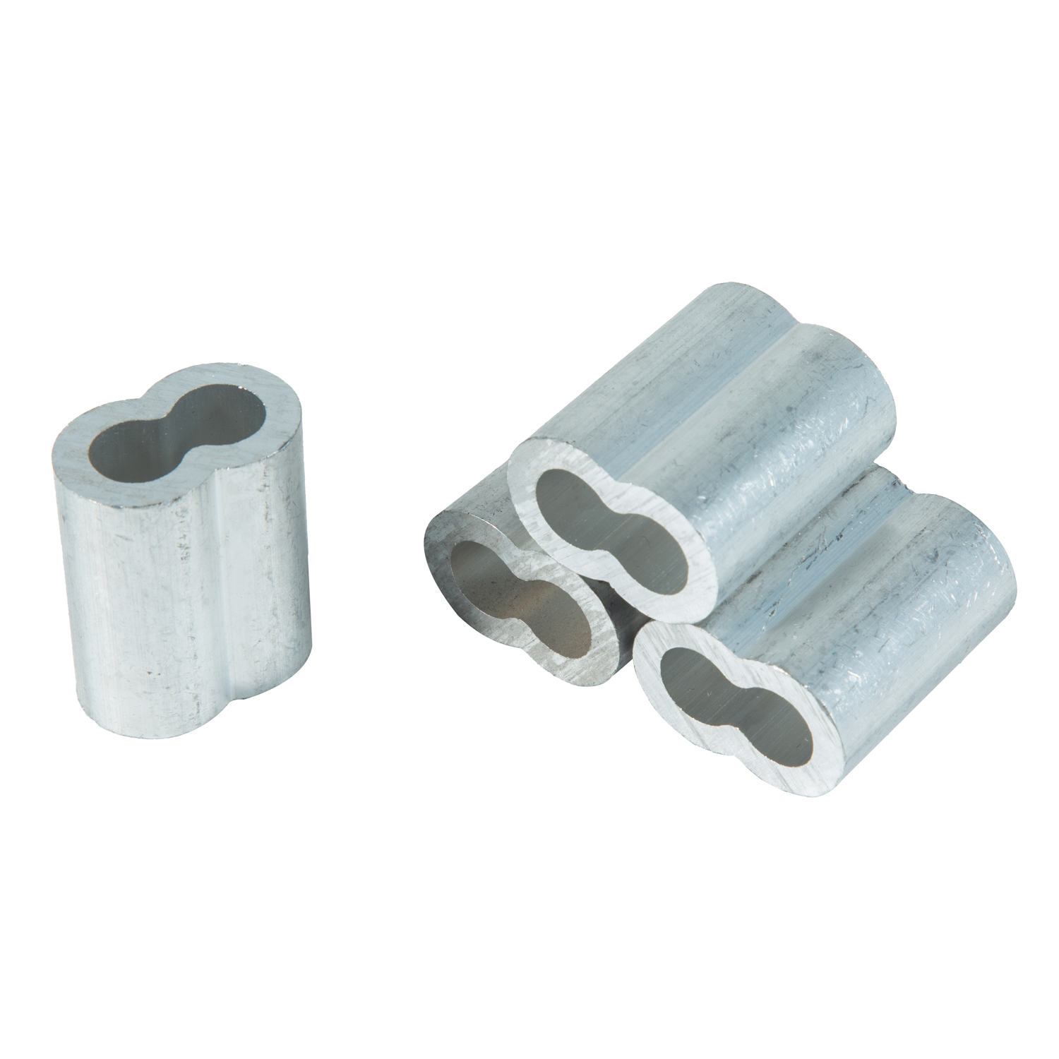 Cable de acero Manga de aluminio Hebilla de aluminio en forma de 8 Abrazadera de cable de acero Manga de aluminio de doble orificio