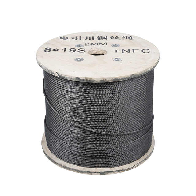 Cuerda de alambre de acero 8X19S+FC para ascensor Cuerda de alambre de acero no galvanizado de 8 mm