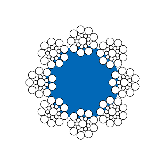 Cuerda de alambre de acero 8X19S+FC para ascensor Cuerda de alambre de acero no galvanizado de 8 mm