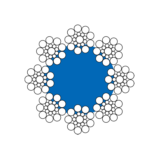 Cuerda de alambre de acero 8X19S+FC para ascensor Cuerda de alambre de acero no galvanizado de 8 mm