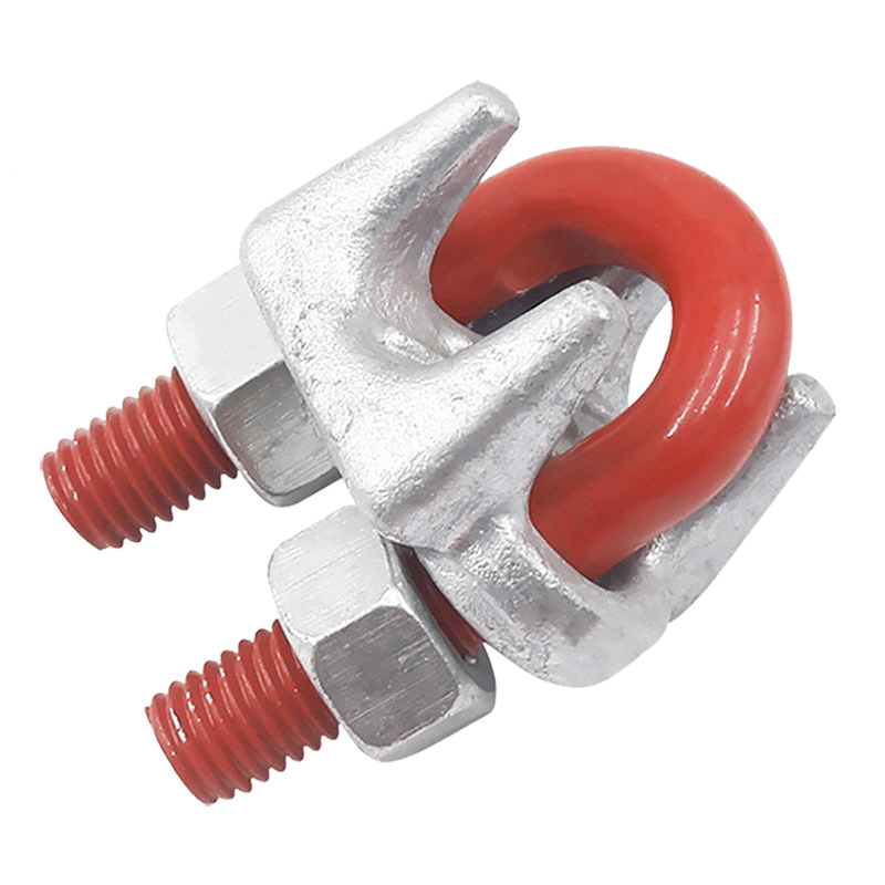 Abrazadera de cable tipo estadounidense resistente, abrazadera de cable de acero forjado G450 con clip para cable G-450