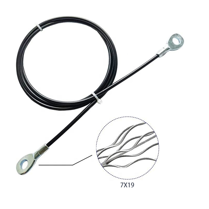 Cabina de alambre de acero con recubrimiento de nylon negro de 5 mm de 6 mm para cable de equipo de gimnasio