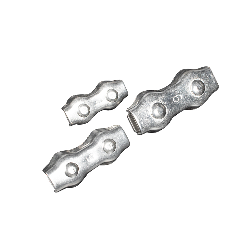 Abrazaderas de cable a dos caras de acero inoxidable AISI304, abrazaderas para cables, abrazaderas dobles para cables de acero